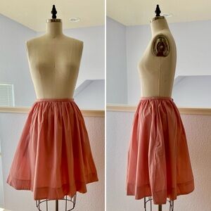 Lined cotton voile skirt with side pockets